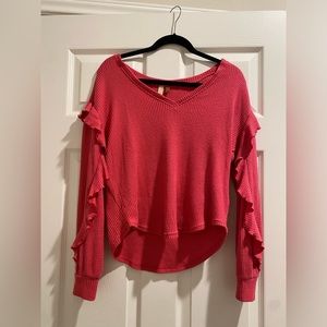Pilcro Pink crop sweater from Anthropologie. Size S